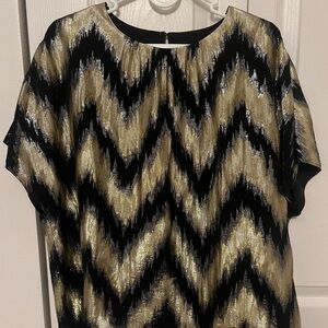 Chic Black and Gold Zigzag Women's Top